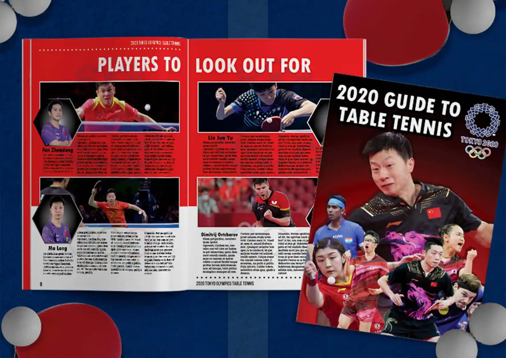 2020 Olympics Guide to Table Tennis — publication design