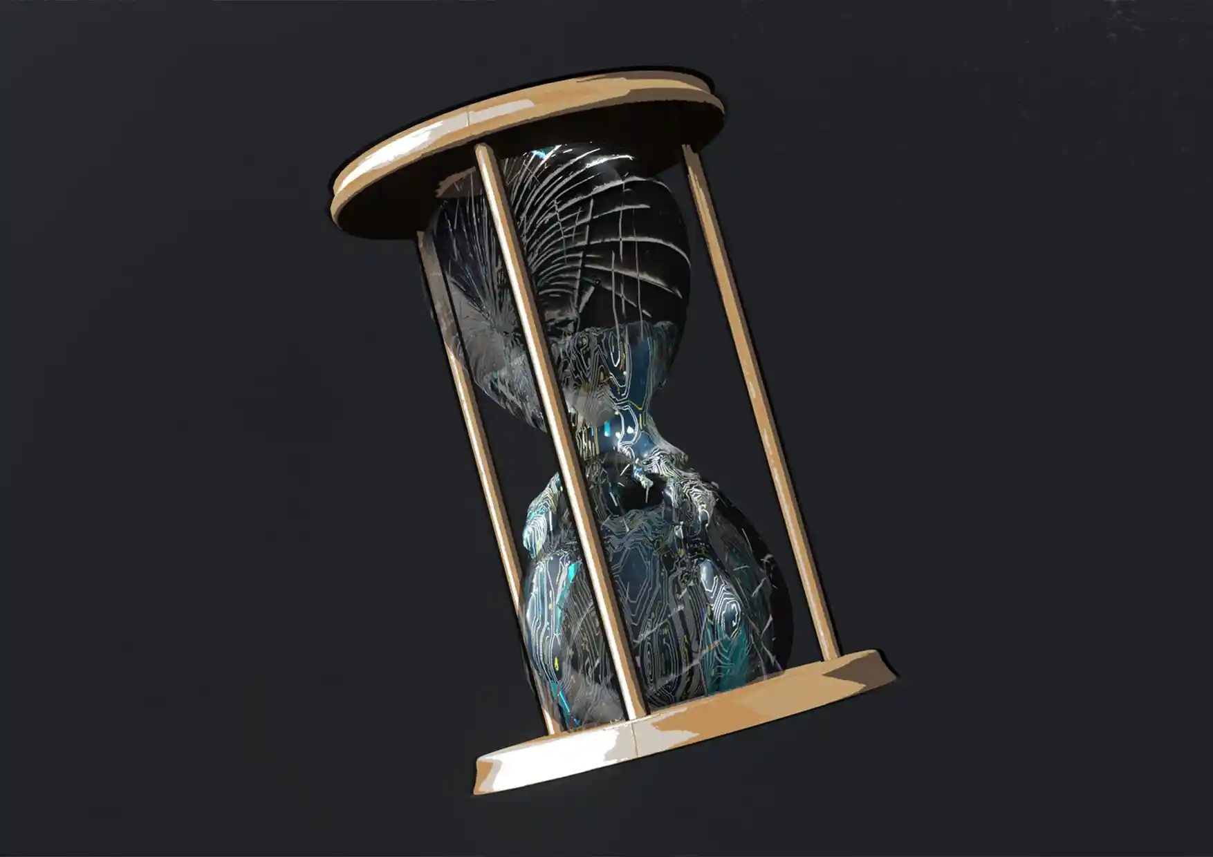 Cracked glass — 3D render