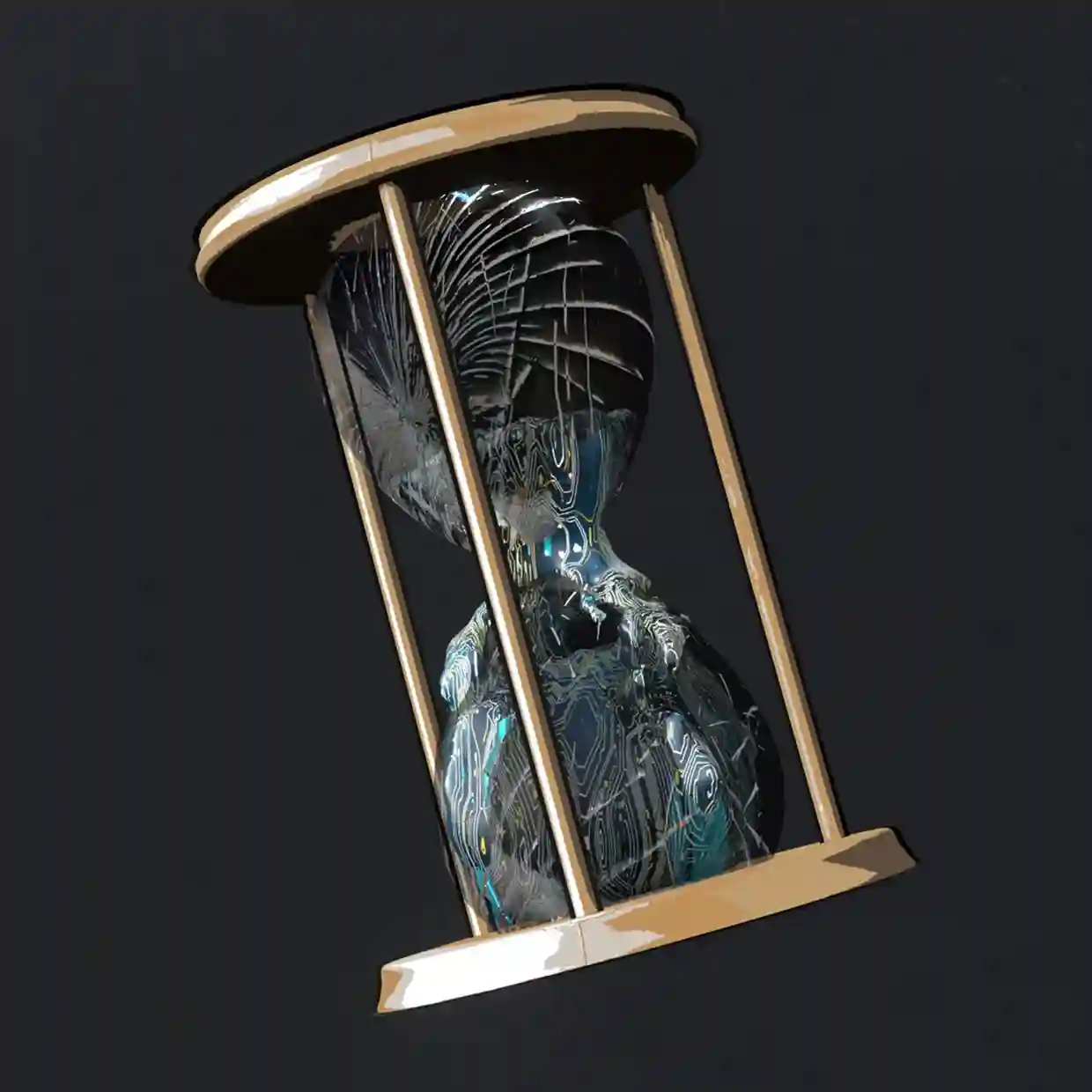 Cracked glass — 3D render