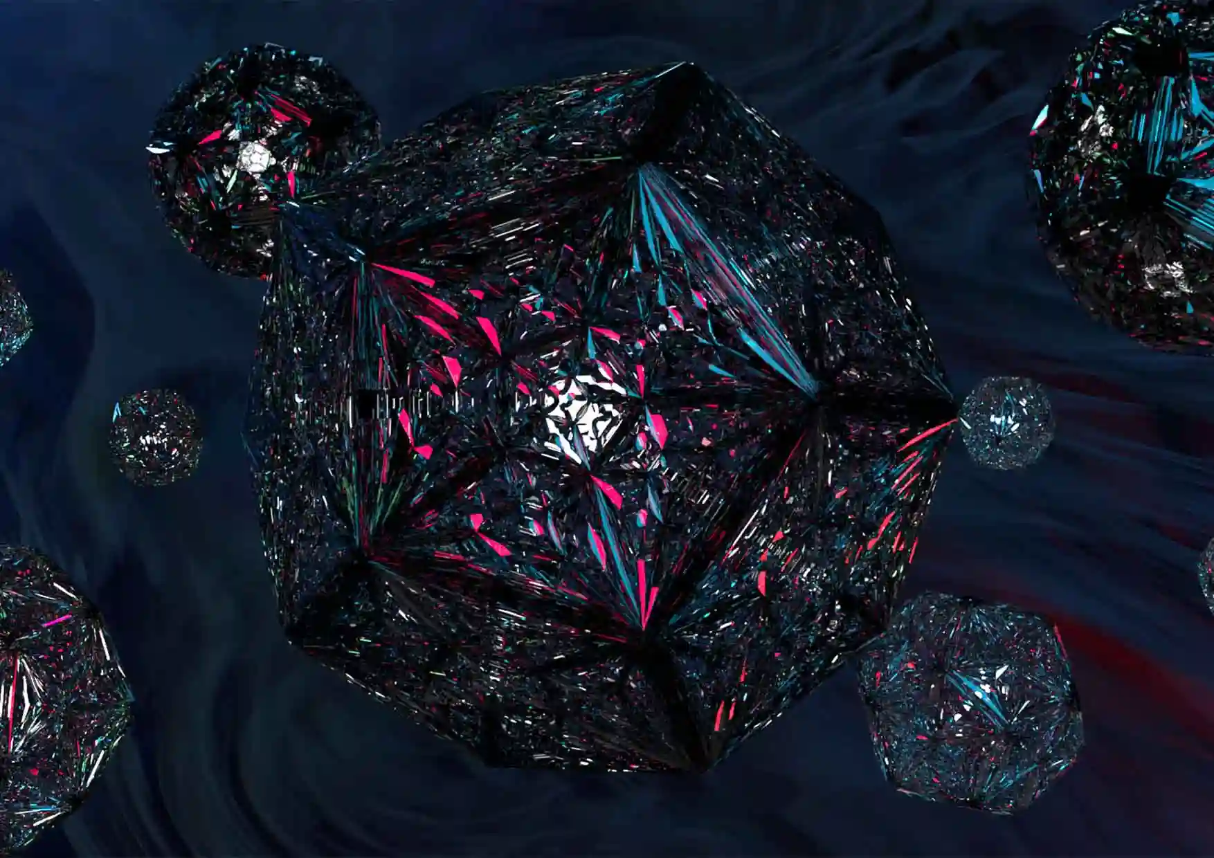 Regenerative pentagram in a dodecahedron — Blender render