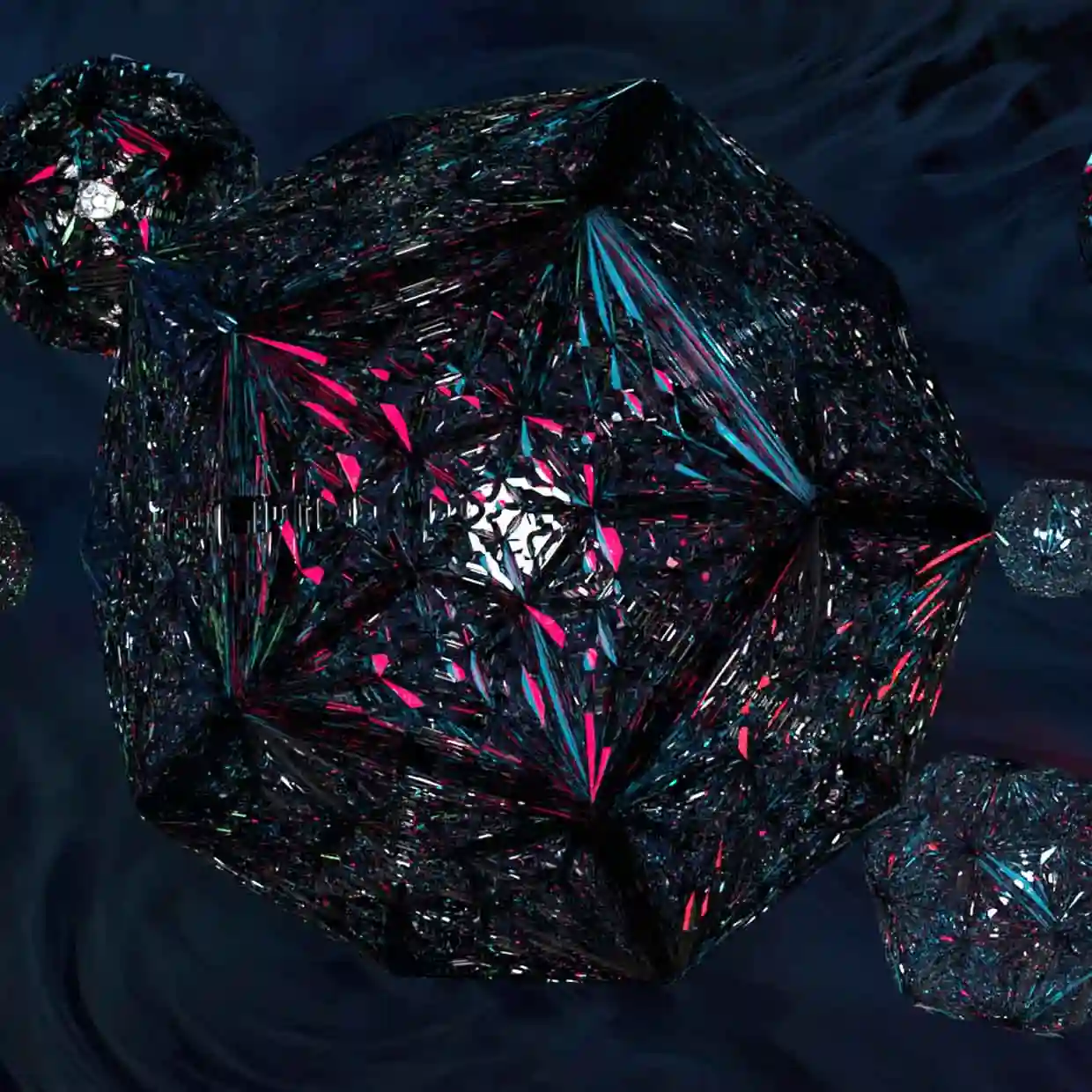 Regenerative pentagram in a dodecahedron — Blender render